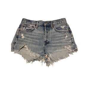AGOLDE size 26 cut off distressed jean denim shorts - EUC
